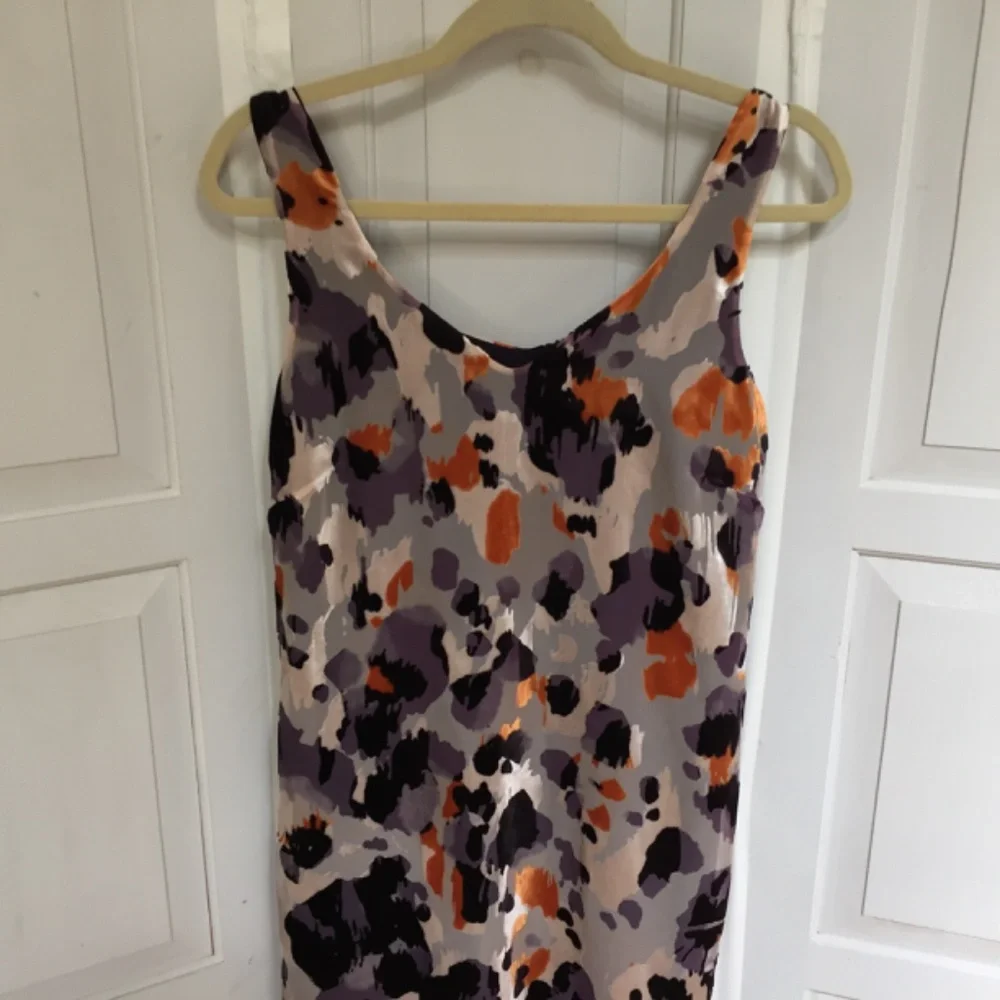 CAbi Gray, Purple and Orange Mini Dress